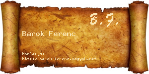 Barok Ferenc névjegykártya